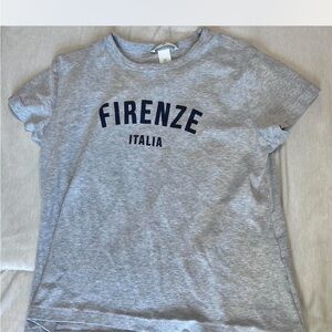 H&M Kids Gray Tee with Firenze Italia Print